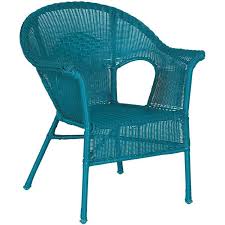 Resin Wicker Arm Chair In Teal Cw 12282