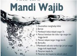 For more information and source, see on this link : Niat Mandi Wajib Dan Cara Mandi Junub Yang Betul