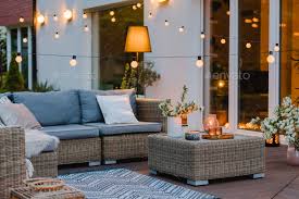 Summer With Patio With Wicker Furniture