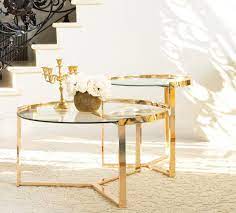Gold Finish Coffee Table Set