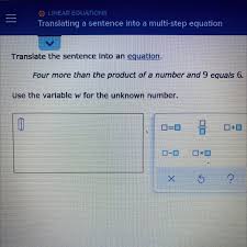 Translate The Sentence Into An Equation