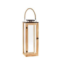 Wood And Glass Outdoor Patio Lantern