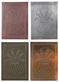 4 punched tin panels handcrafted