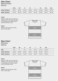 Size Chart Go Sport Tees