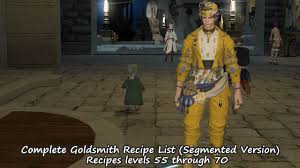 ffxiv complete goldsmith recipe list