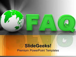 Strategy Globe With Word Faq Frequently Asked Questions Ppt Template