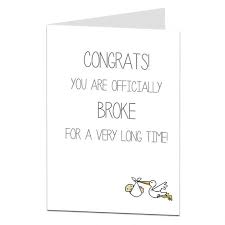 Congratulations You Are Officially Broke Pregnancy New Baby Card