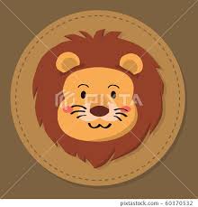 cute lion head cartoon vector stock
