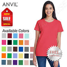 Details About New Anvil Womens 100 Ringspun Cotton Fashion Fit T Shirt M 880