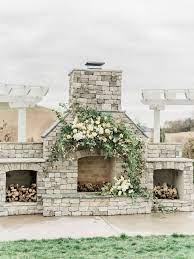 Outdoor Fireplace Wedding Ceremony