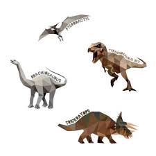 Geometric Named Dinosaur Wall Stickers
