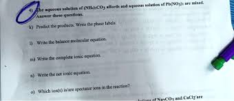 Solved Solution Of Pb No3 2 Is Mixed