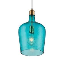 Iron Pendant Light With Glass Shade