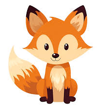 fox cartoon clipart sticker ai