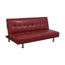 macy s red faux leather sofa futon 75