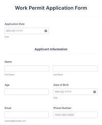 work permit application form template