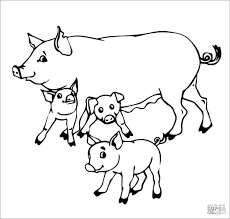Many kids shows feature a pig as a main character. Pig Family Mother And Baby Pigs Coloring Page Coloringbay
