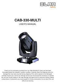 elan lighting cab 330 multi user manual