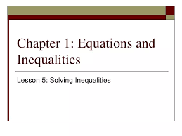 Equations And Inequalities