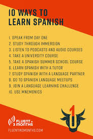 Study Spanish 10 Methods To Learn