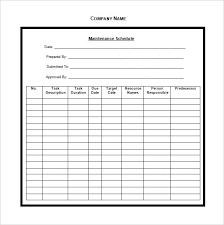 Vehicle Maintenance Schedule Templates Free Word Excel