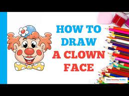how to draw a clown face easy step by