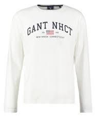 Men T Shirts Gant Long Sleeved Top Egg Shell Gant Pea