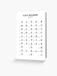 Katakana Chart Japanese Alphabet Learning Chart White Greeting Card