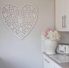 White Wooden Heart Panel Extra Large