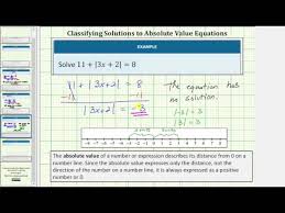 Ex Solving Absolute Value Equations On