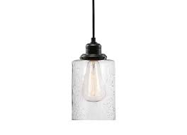 Industrial Seeded Glass Shade Pendant