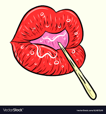 y lips with lollipop of mouth