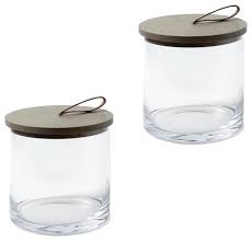 Classic Clear Glass Canister Set Of 2