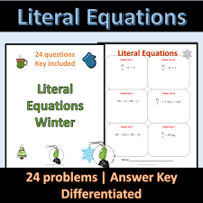 Winter Literal Equations Seasonal