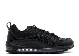 The nike air max 98 pays homage to its retro roots with a vault quality reproduction of the popular 1998 air max. Supreme X Air Max 98 Black Nike 844694 001 Black Black Varsity Red Flight Club