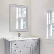 26 vanity mirrors bathroom mirrors the home depot enjoy 10 off sign up for style decor emails and save on your next order. Home Decorators Collection 27 5 In W X 33 5 In H Framed Rectangular Anti Fog Bathroom Vanity Mirror In Gray 83024 The Home Depot