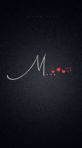 letter m alphabet with hearts wallpaper