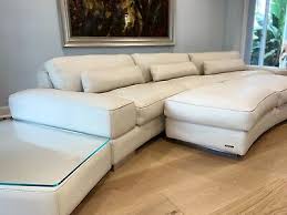 Sectional Modern Off White Leather Sofa