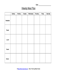 27 Printable Menu Planning Template Forms Fillable Samples