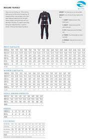 sizing charts all manufacturers