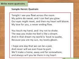 how to write a quatrain poem 10 steps