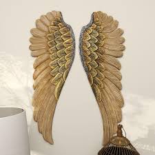 Gold Carved Angel Wings Bird Wall Decor