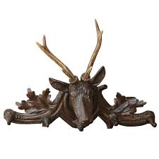 French Carved Wall Mounted Deer Head