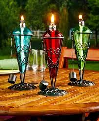 Painted Glass Tabletop Torches