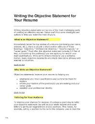 Resume Template Career Objective Reluctantfloridian Com