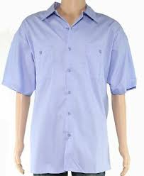 Cintas Mens Blue Size 6x Dual Pocket Button Front Work Uniform Shirt 44 475 Ebay