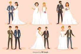 wedding couples ilration vectors
