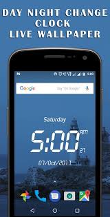 day night changing clock live wallpaper