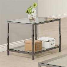 Coaster Ontario Glass Top End Table In