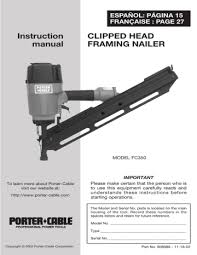 clipped head framing nailer user manual